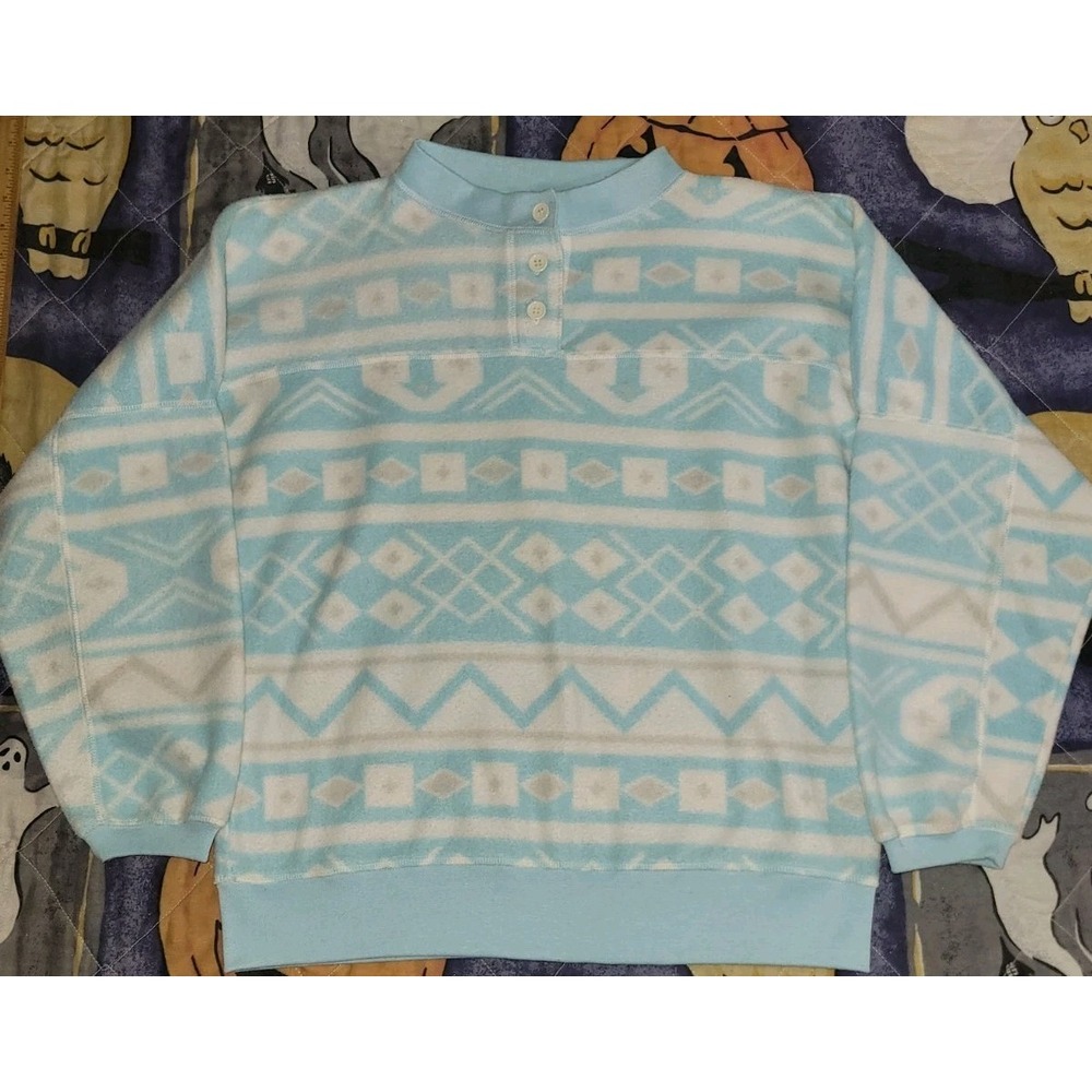 Vintage Justin Allen Geometric‎ Winter Graphic Pastel Sweater Small21
